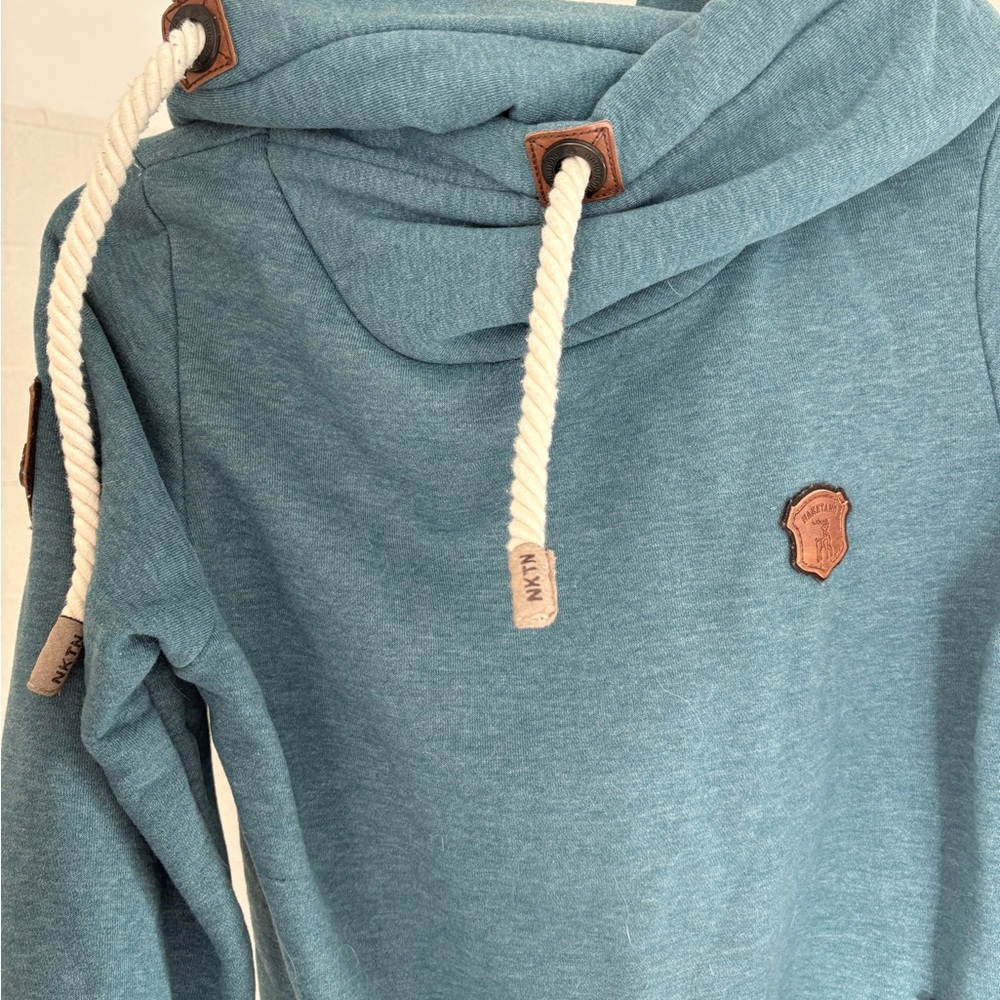 Teal Naketano Hoodie with Rope Drawstrings - Picture 3 of 6